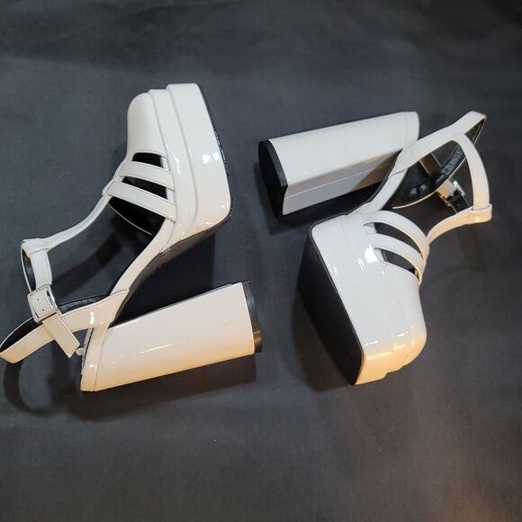 BRAND NEW SOUL PRINCESS PLAIN PLATFORM ANKLE CURVE WIDE HIGH HEEL  SANDAL S2 - Picture 11 of 15